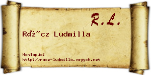 Rácz Ludmilla névjegykártya